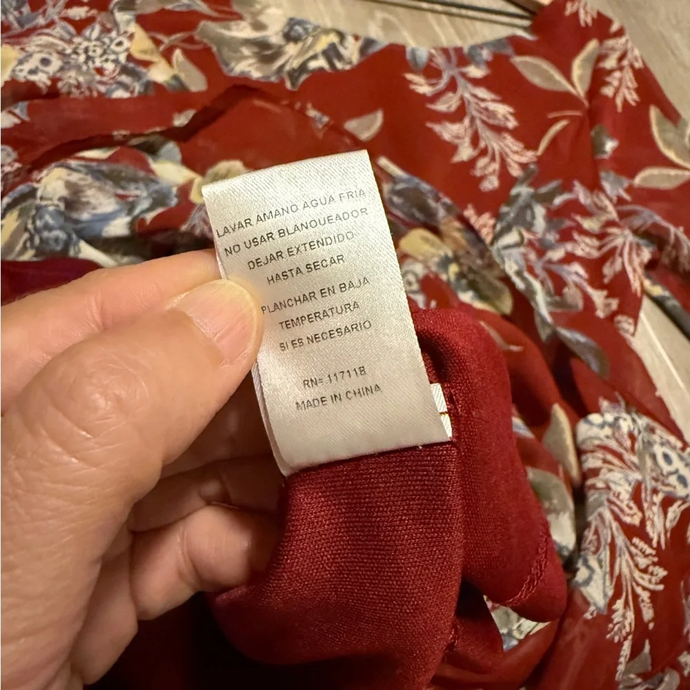 Soieblu Red Bishop Sleeve Sundress- Size M - Picture 12 of 13